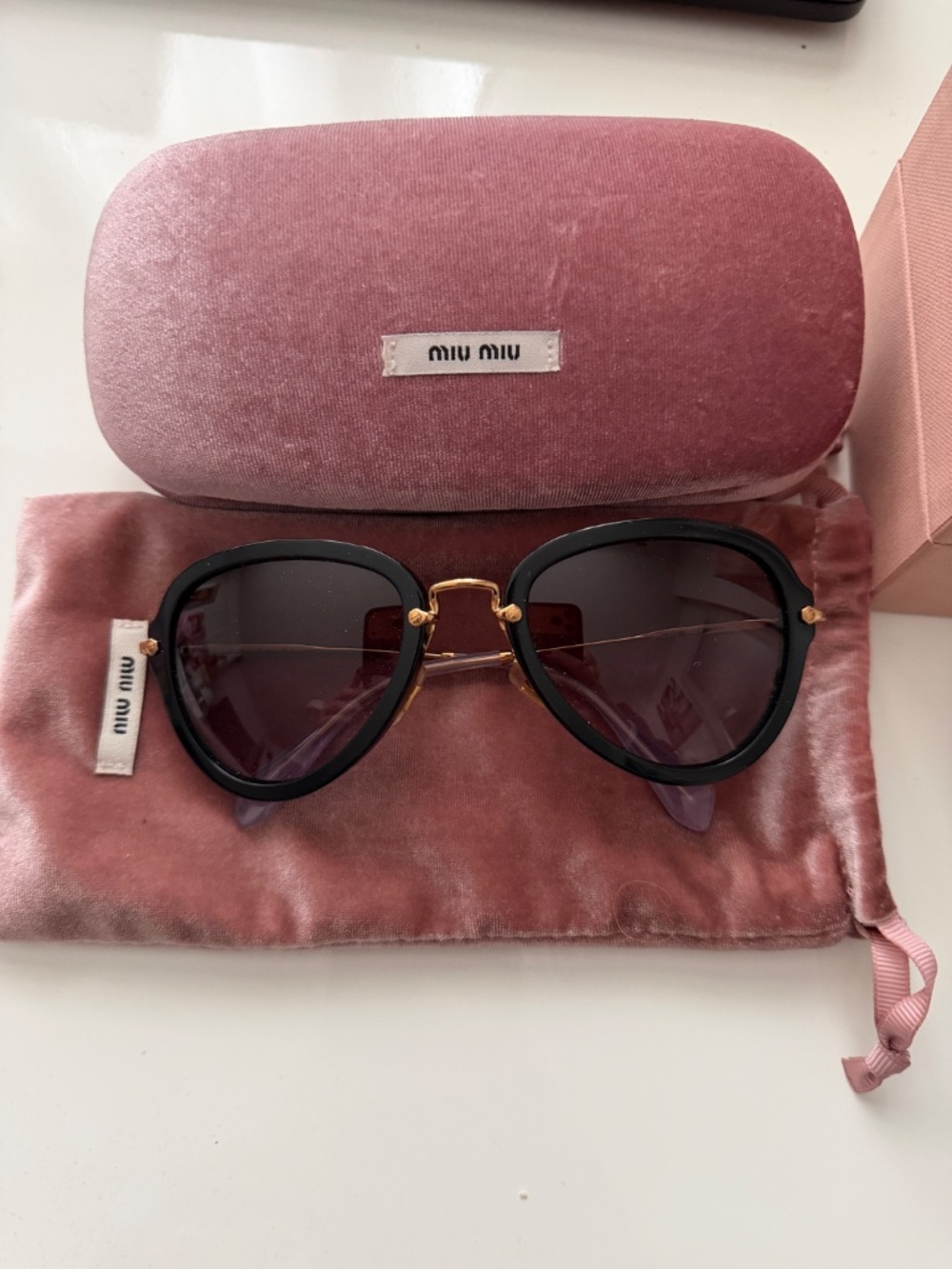 Miu Miu Black Rim aviator sunglasses